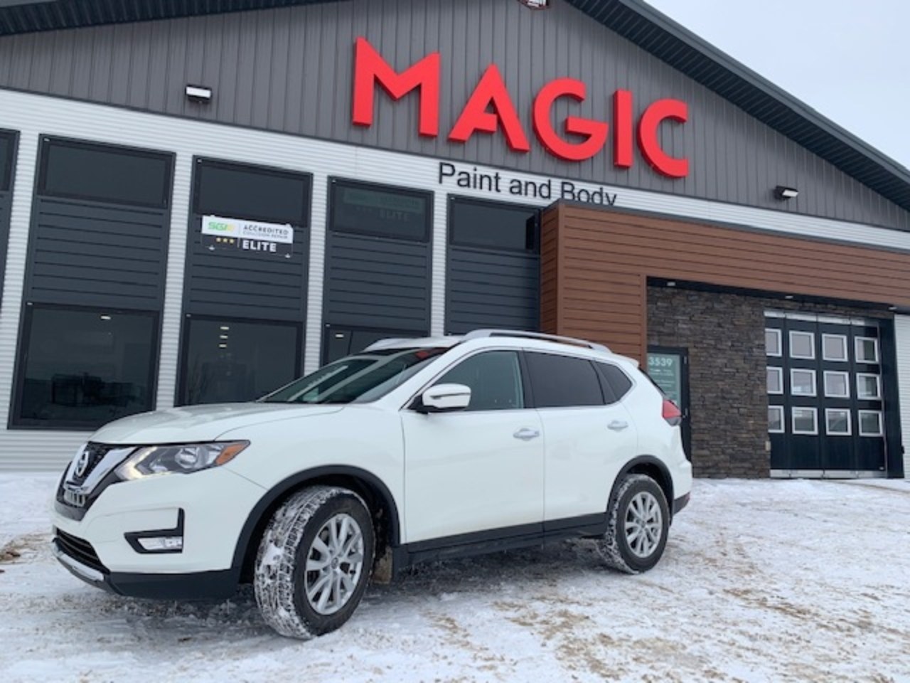 Nissan Rogue outside the Saskatoon shop